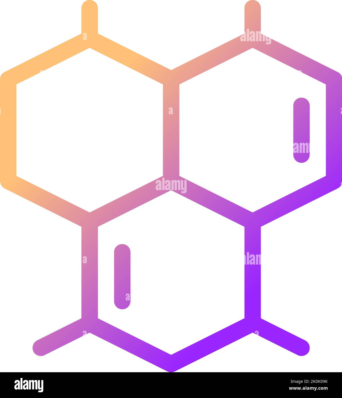 Chemical connections pixel perfect gradient linear ui icon Stock Vector