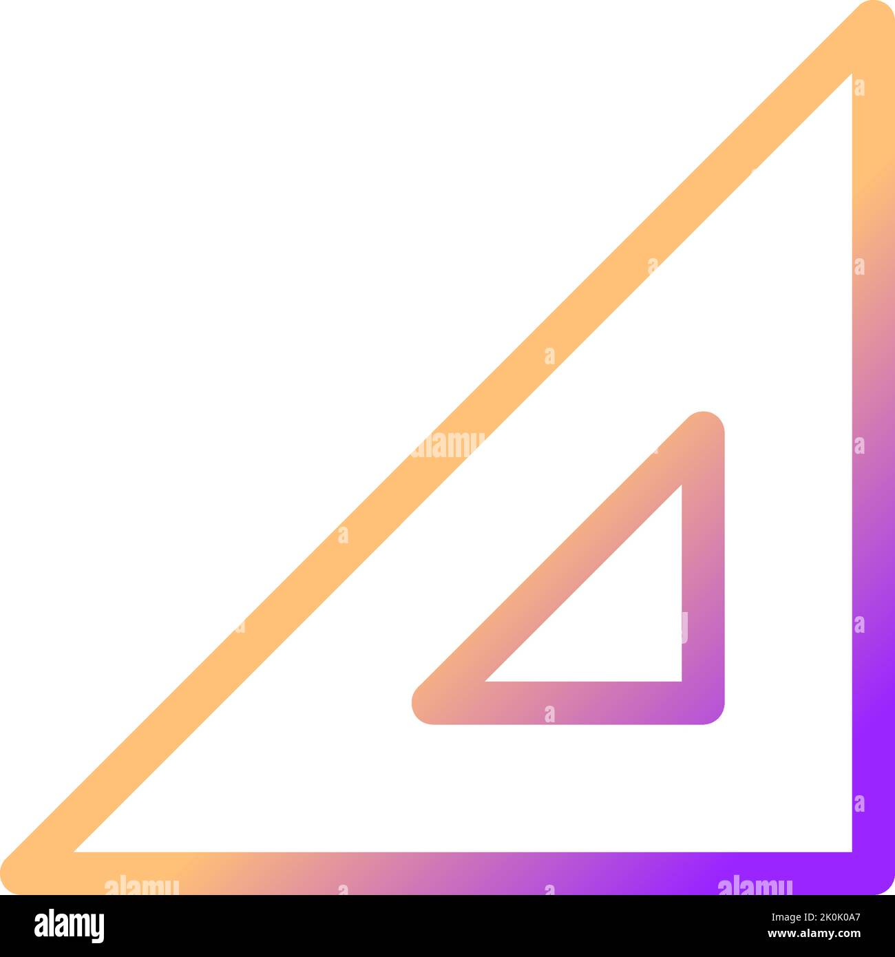 Rectangle ruler pixel perfect gradient linear ui icon Stock Vector