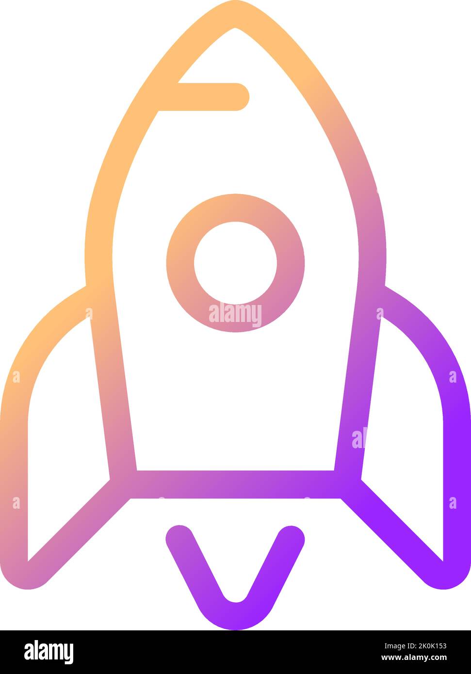 Rocket pixel perfect gradient linear ui icon Stock Vector