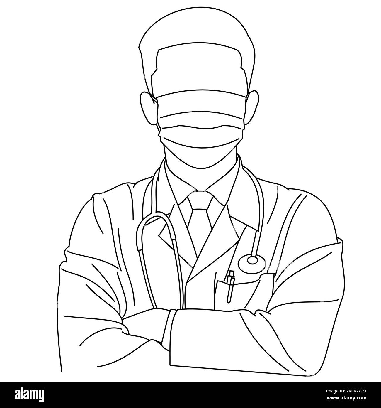 Free Vector  A simple sketch of a male doctor