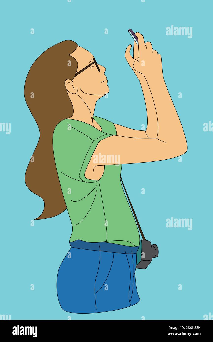 Pretty young woman wearing glasses Stock Vector Images - Alamy