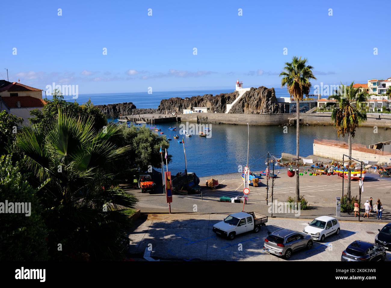 Camara do Lobos, sea front and harbour,  Madeira, Portugal Stock Photo