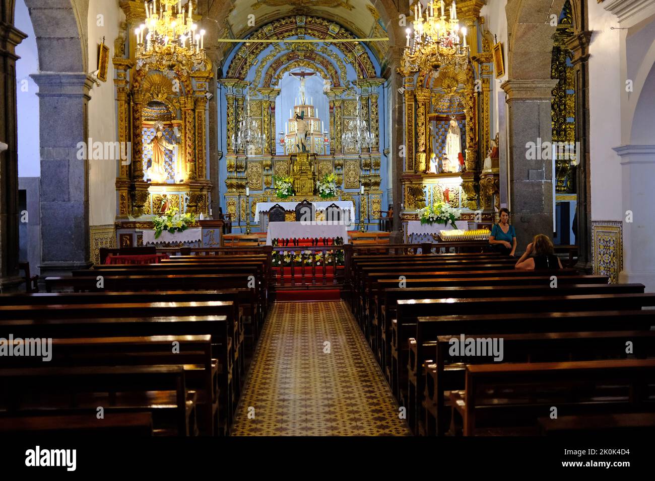 Camara do Lobos, interior of church of San Sebastian, Madeira , Portugal Stock Photo