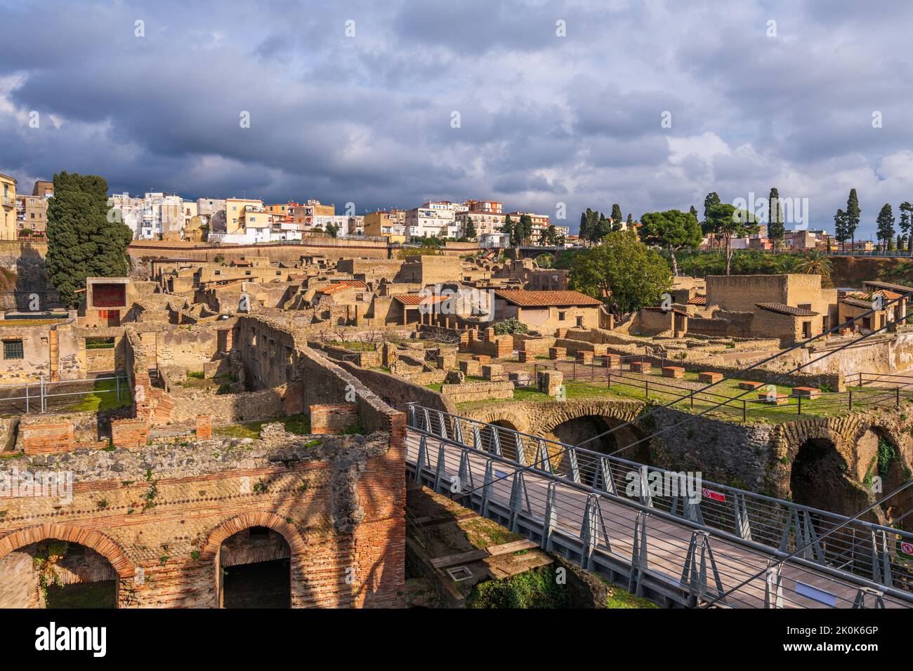 Ercolano, Italy over the ancient Roman ruins of Herculaneum. Stock Photo