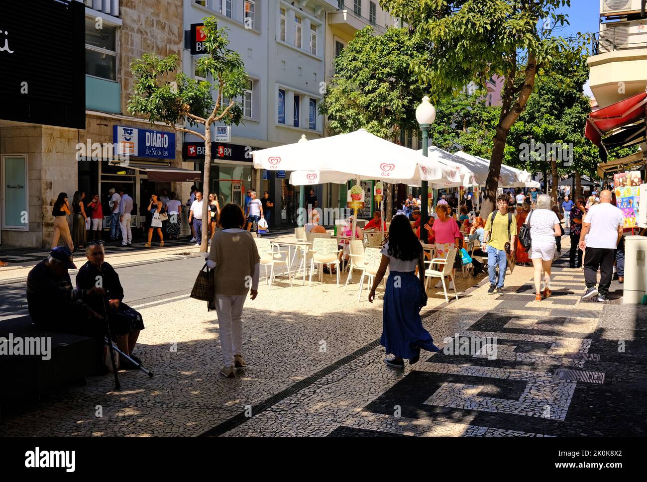 Funchal, street scene, Madeira, Portugal Stock Photo