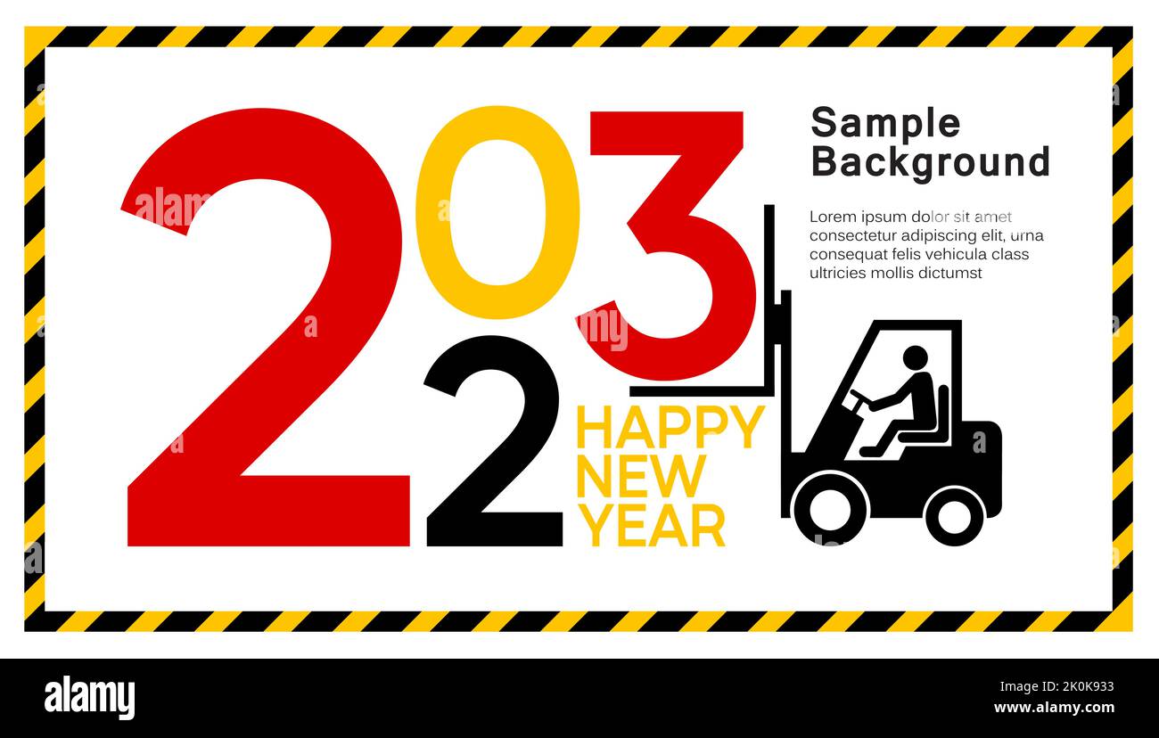 Information plate, Caution 2023. Banner concept, happy new year Stock Vector