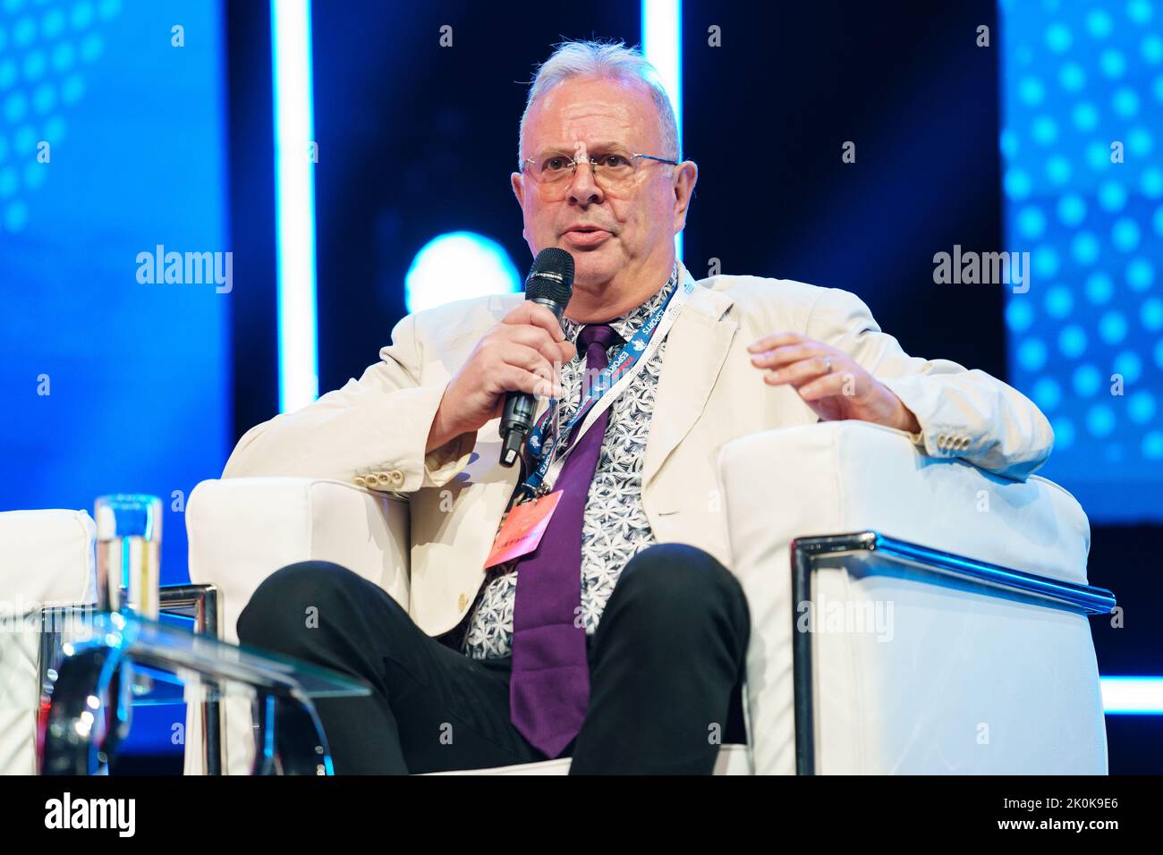 Andy Payne OBE, Chief of the British Esports Federation during a Panel Discussion at The Forum during the Commonwealth Esports Championships Stock Photo