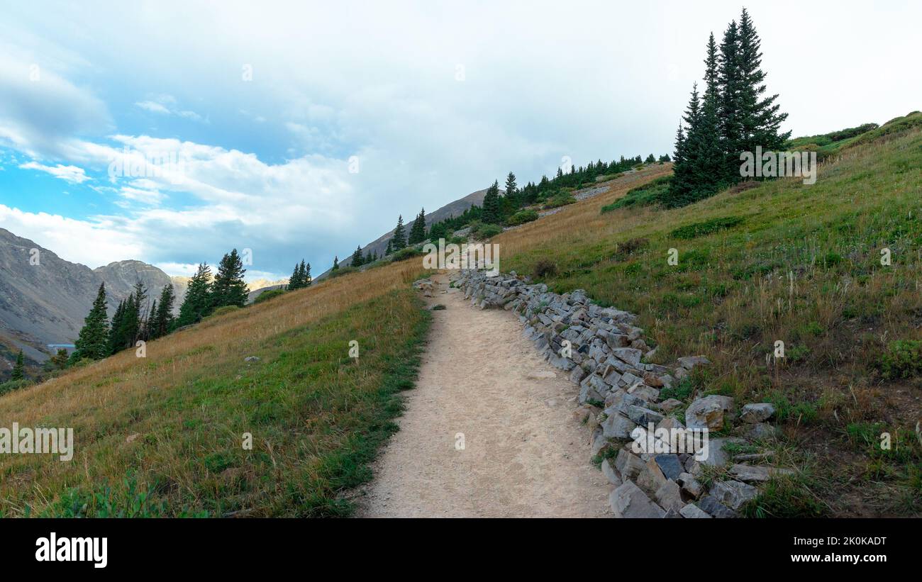 The hiking trail on Quandary Peak Stock Photo