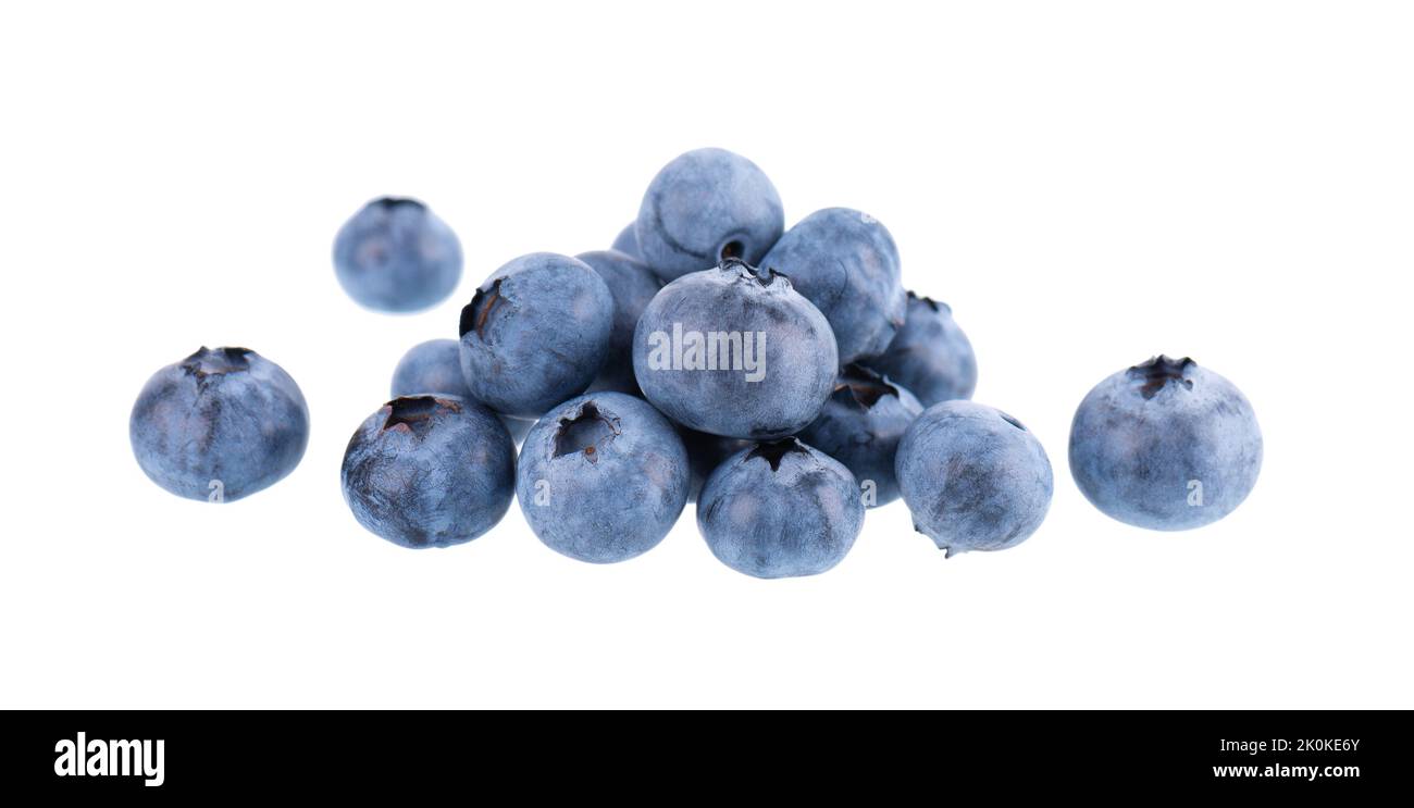 Fresh blueberry isolated on white background. Bilberry or whortleberry. Clipping path Stock Photo