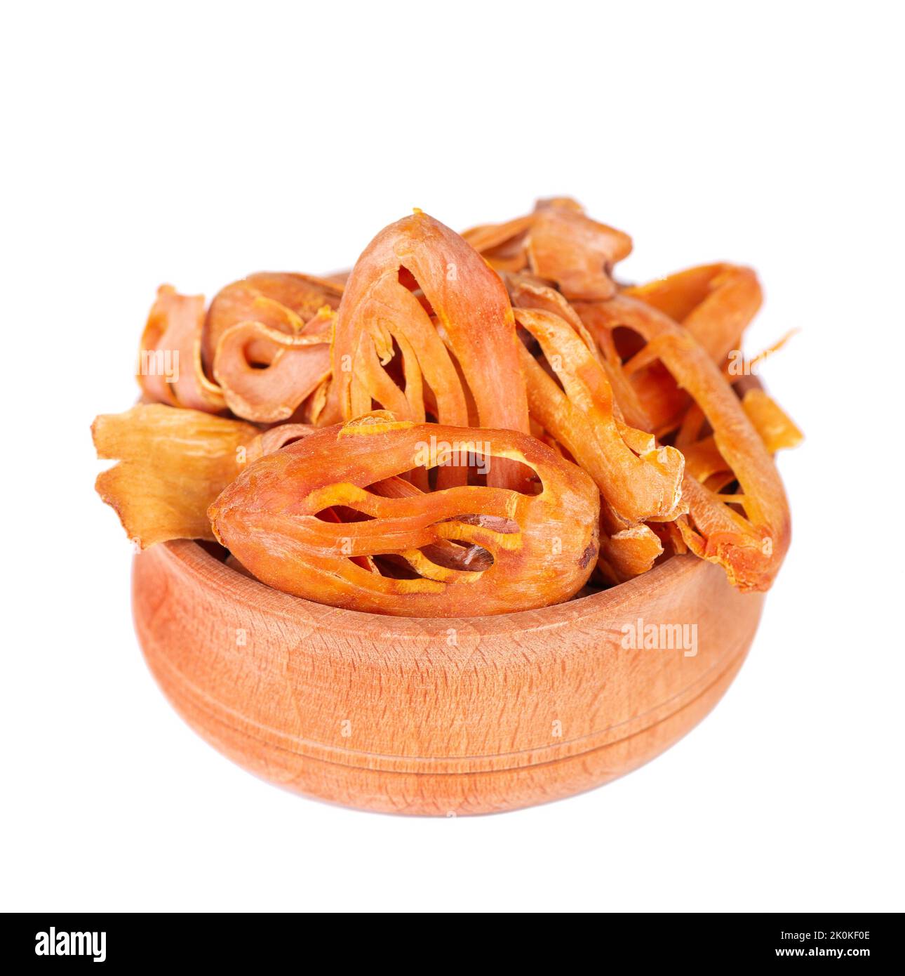 Mace, nutmeg flower, myristica fragrans, isolated on white background