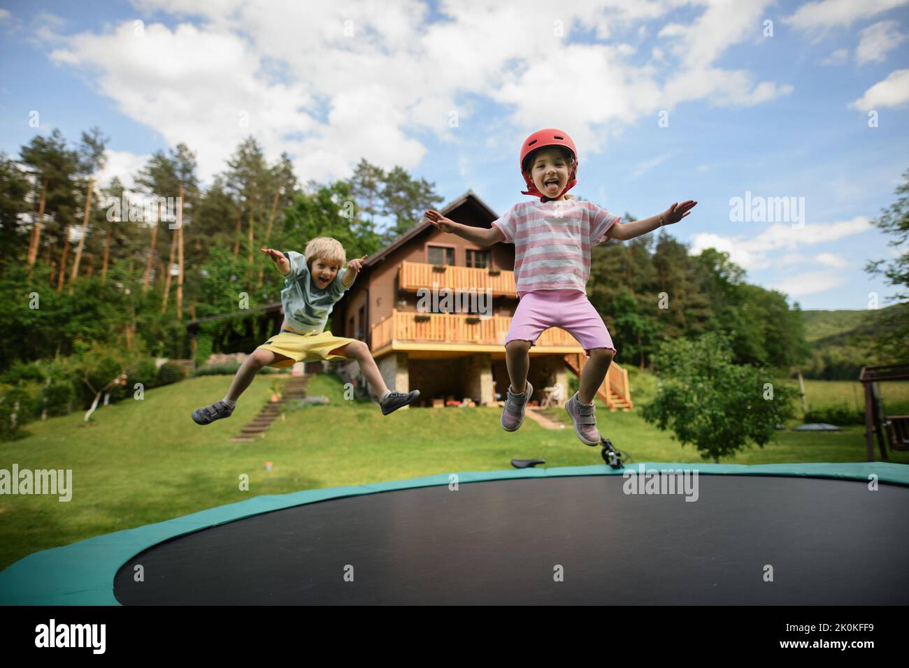 Trampoline children holiday hi-res stock photography and images - Alamy