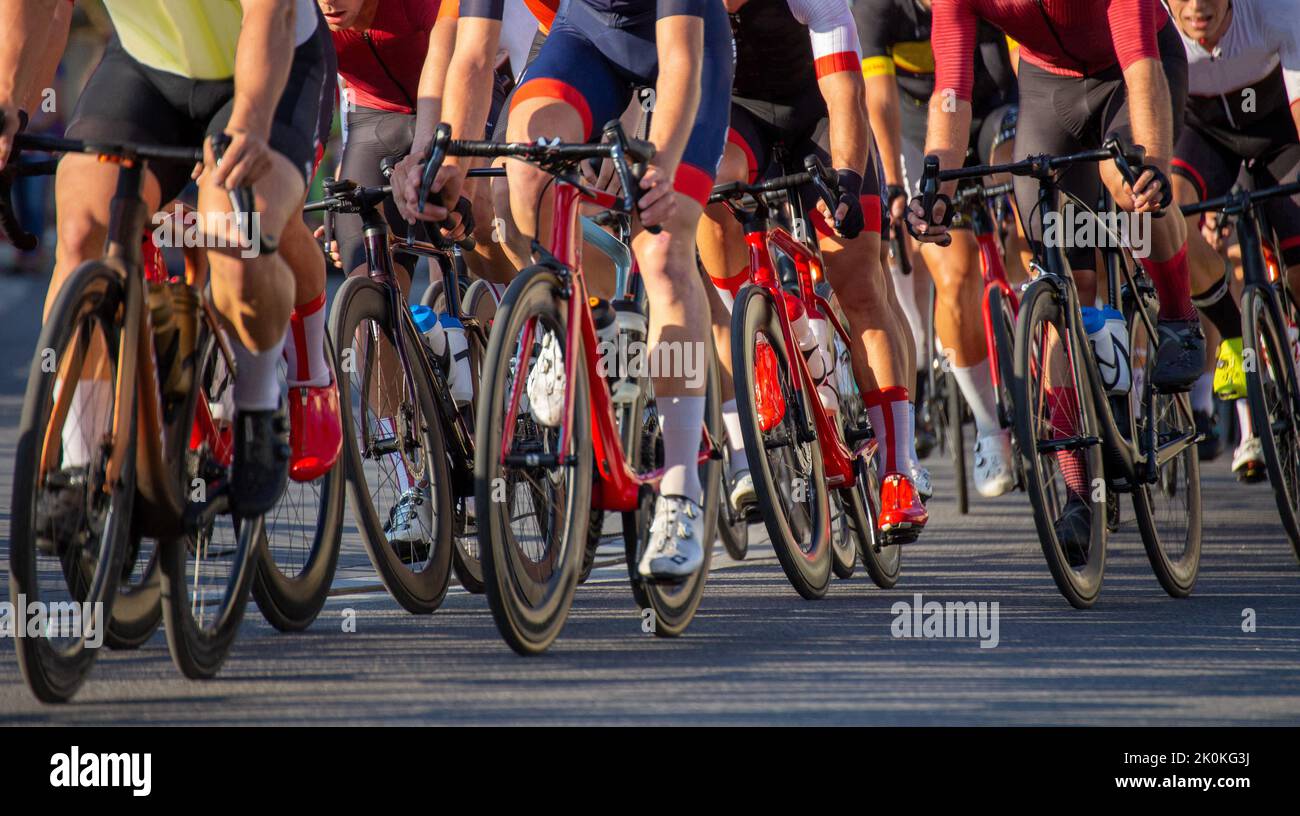 Detail of a road bike race (symbol image Stock Photo Alamy