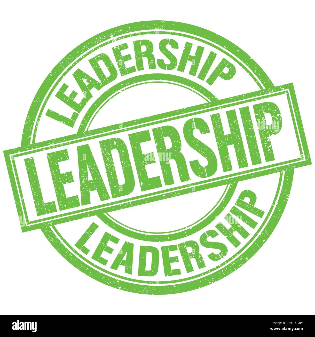 LEADERSHIP text written word on green round stamp sign Stock Photo - Alamy