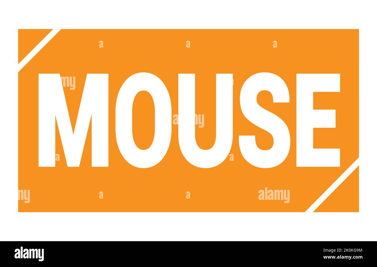 MOUSE text written on orange rectangle stamp sign Stock Photo - Alamy