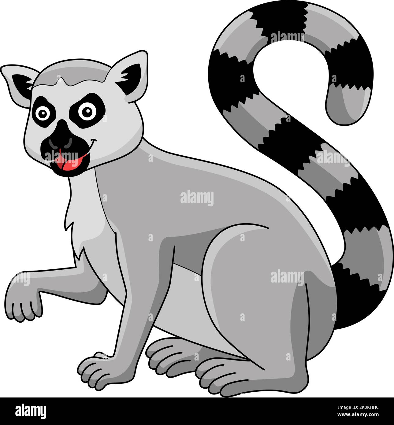 Katta Animal Cartoon Colored Clipart Illustration Stock Vector Image