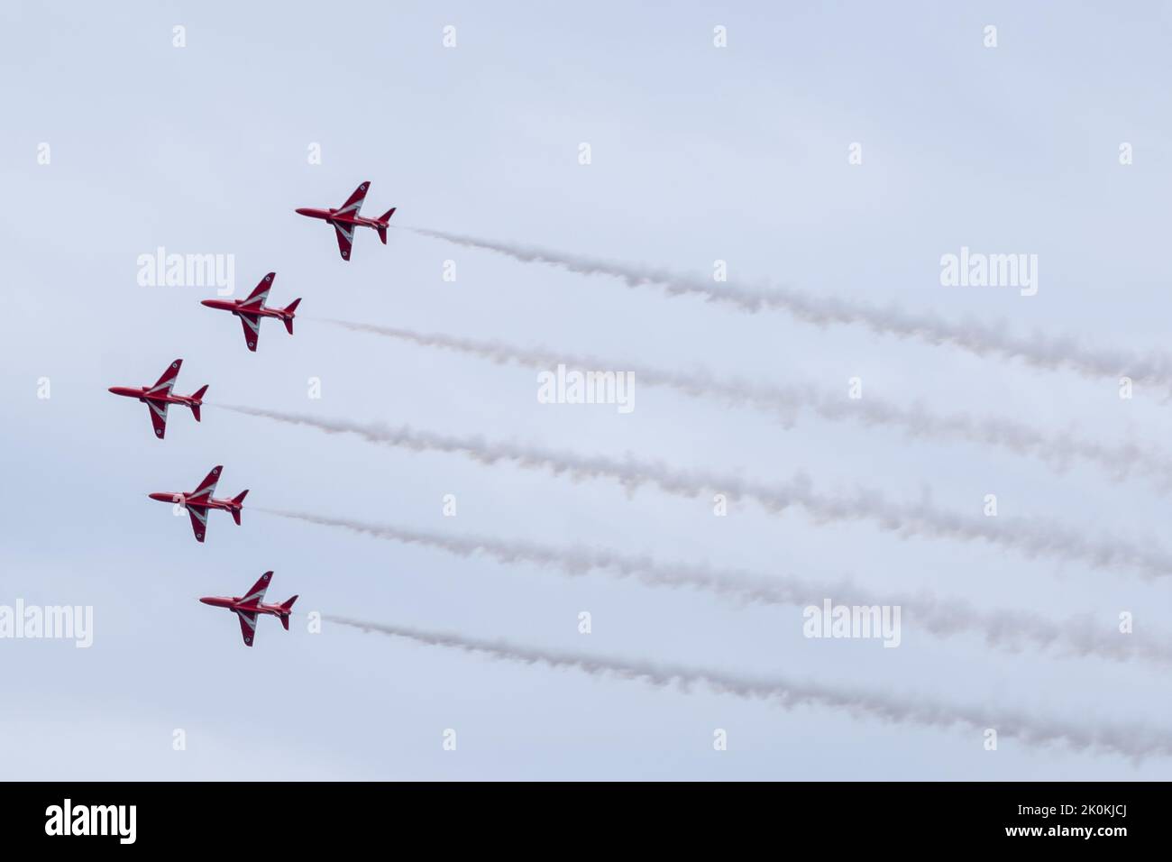 Red arrows colourful fly pass at teignmouth air show hires stock