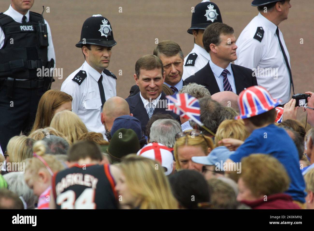 4th June 2002 - Prince Andrew meeting the public at Golden Jubilee of Queen Elizabeth II in The Mall in London Stock Photo