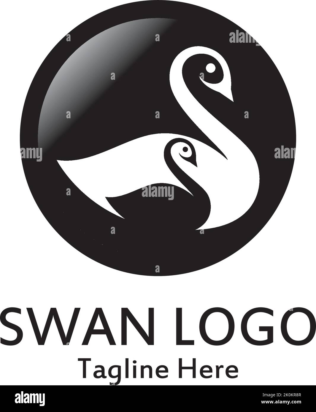 Swan logo simple icon template vector illustration creative design Stock Vector
