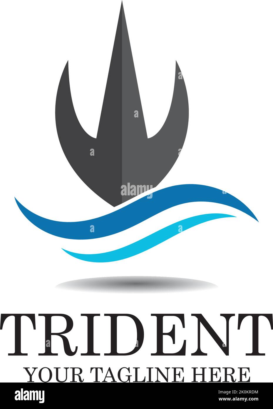 Trident Logo Template vector icon illustration design Stock Vector