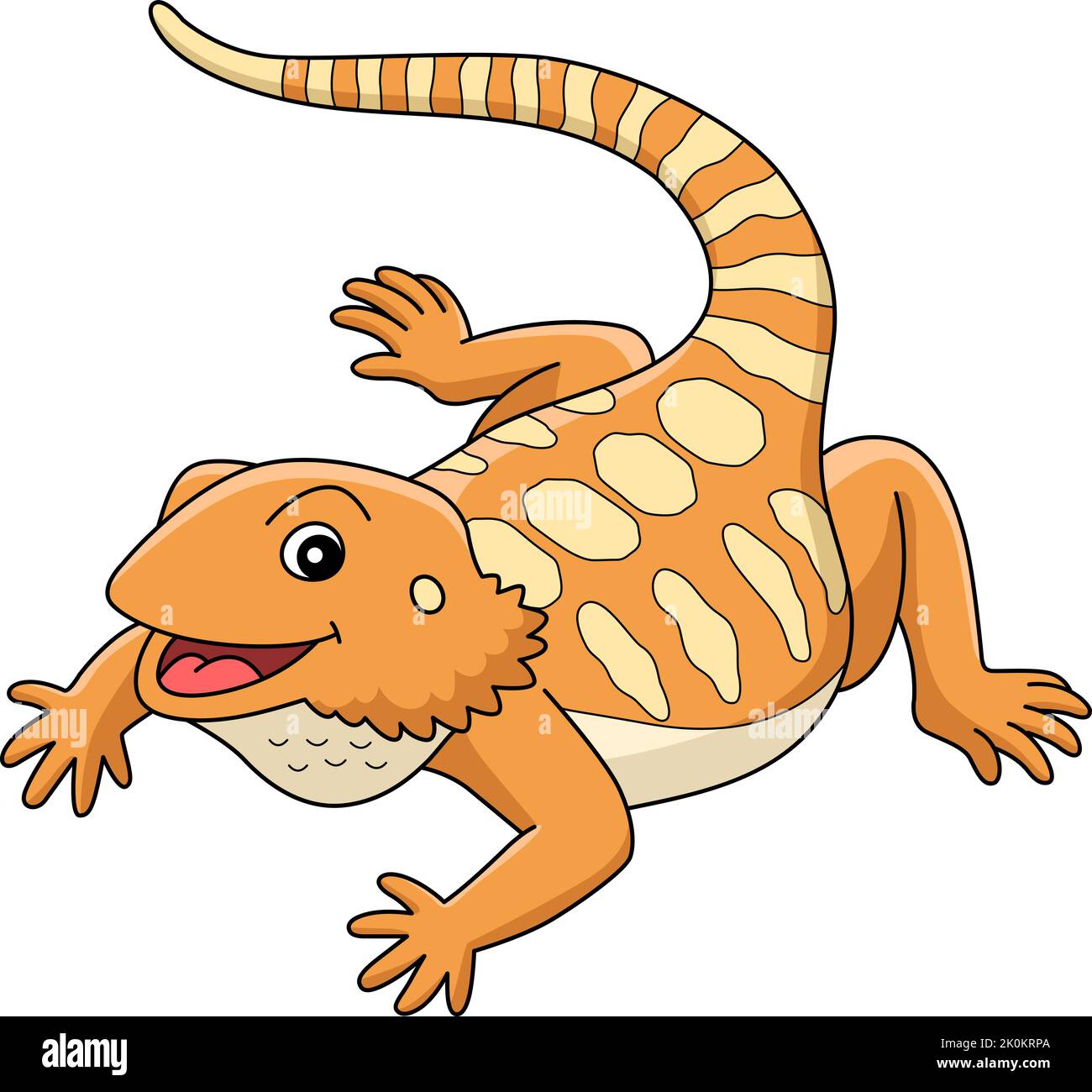 Bearded Dragon Animal Cartoon Colored Clipart Stock Vector