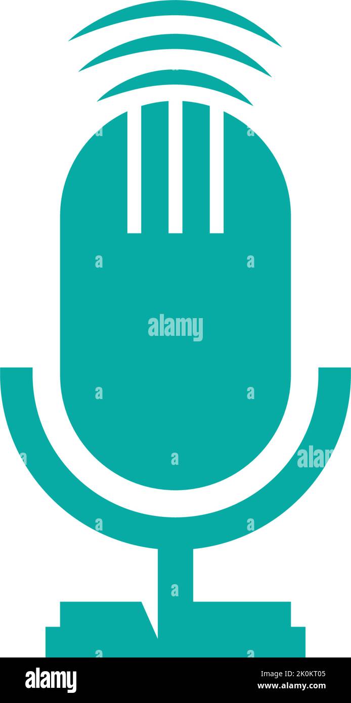 Microphone icon logo vector template Stock Vector