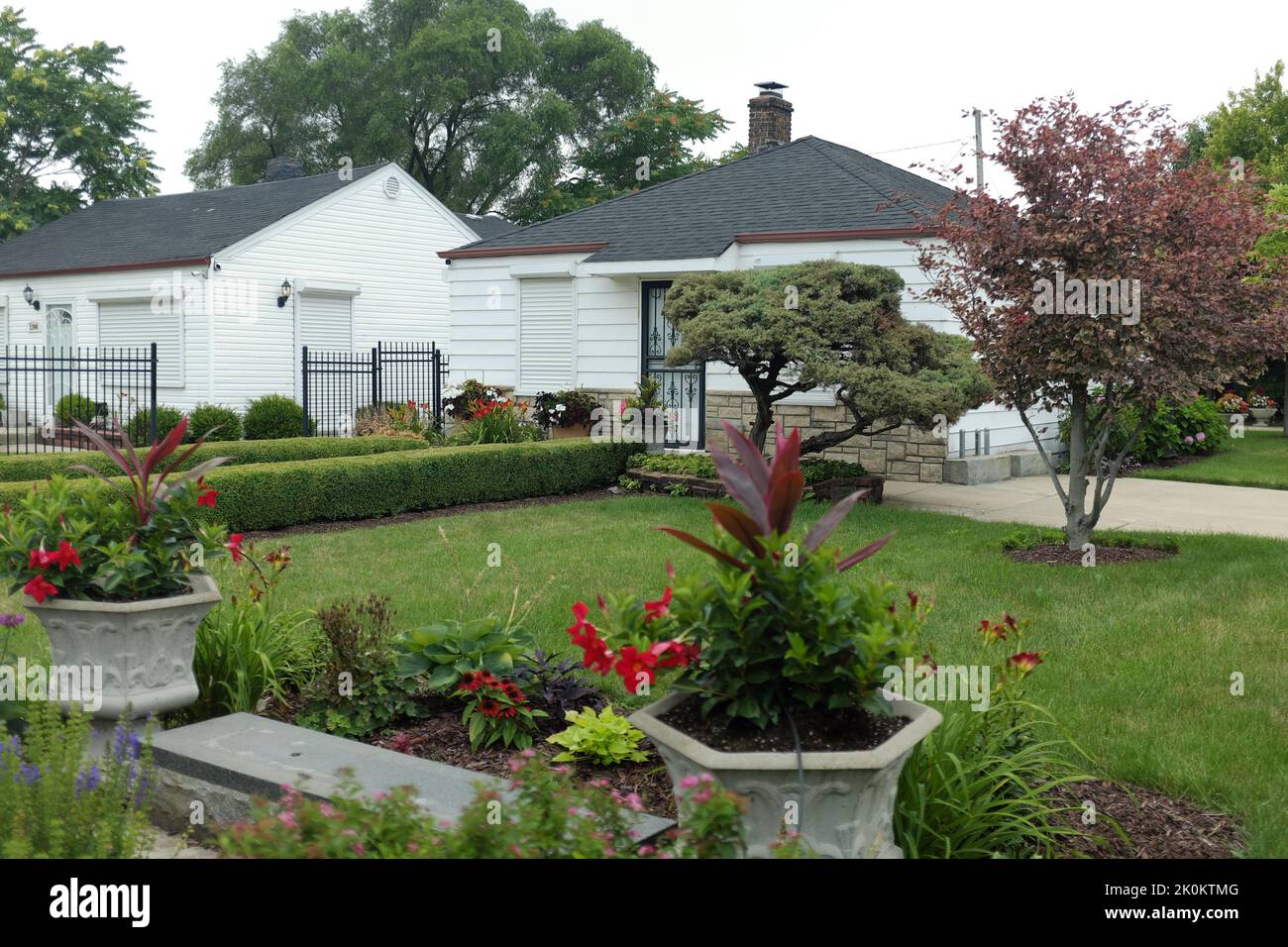 The childhood house of Michael Jackson at 2300 Jackson Street in Gary, Indiana has become a place of homage for the late singer. Stock Photo