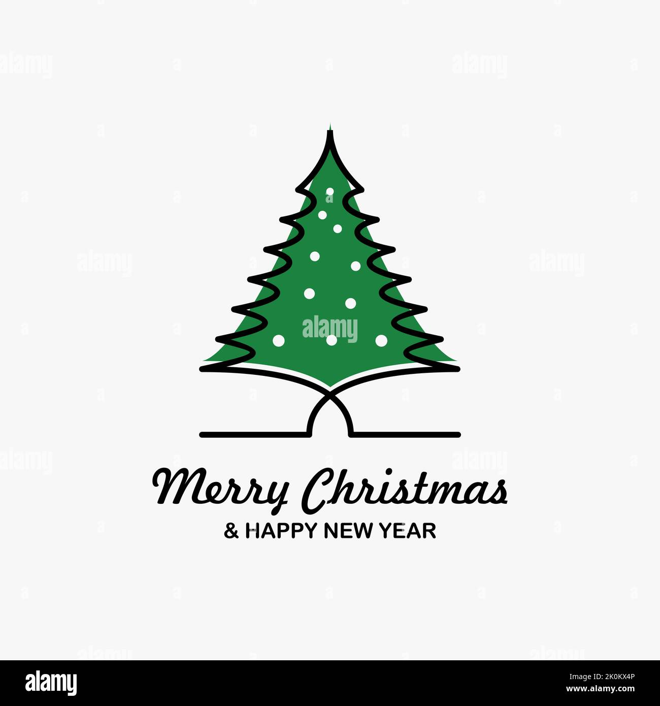 Merry Christmas Logo Design With Fir Tree Stock Vector Image And Art Alamy