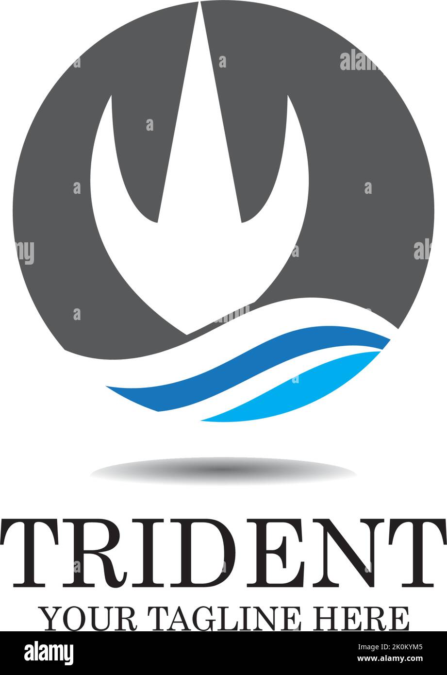 Trident Logo Template vector icon illustration design Stock Vector