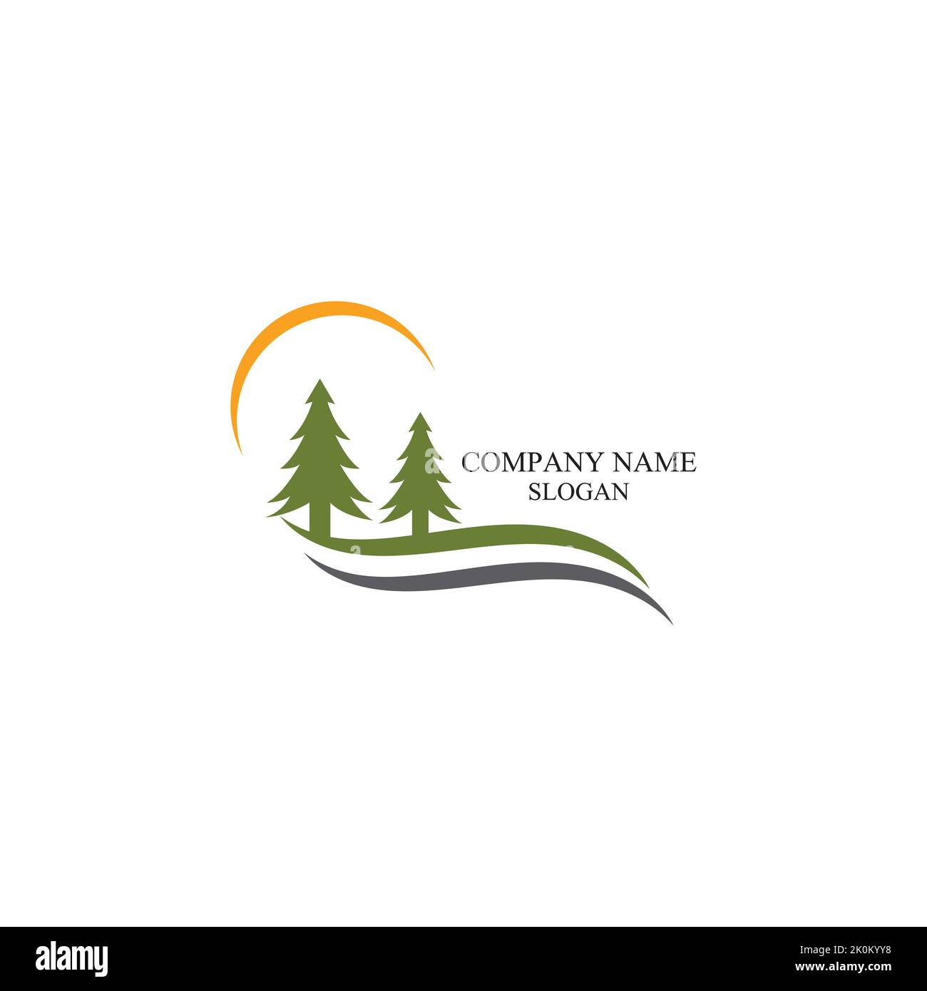 Cedar tree logo template vector icon design Stock Vector