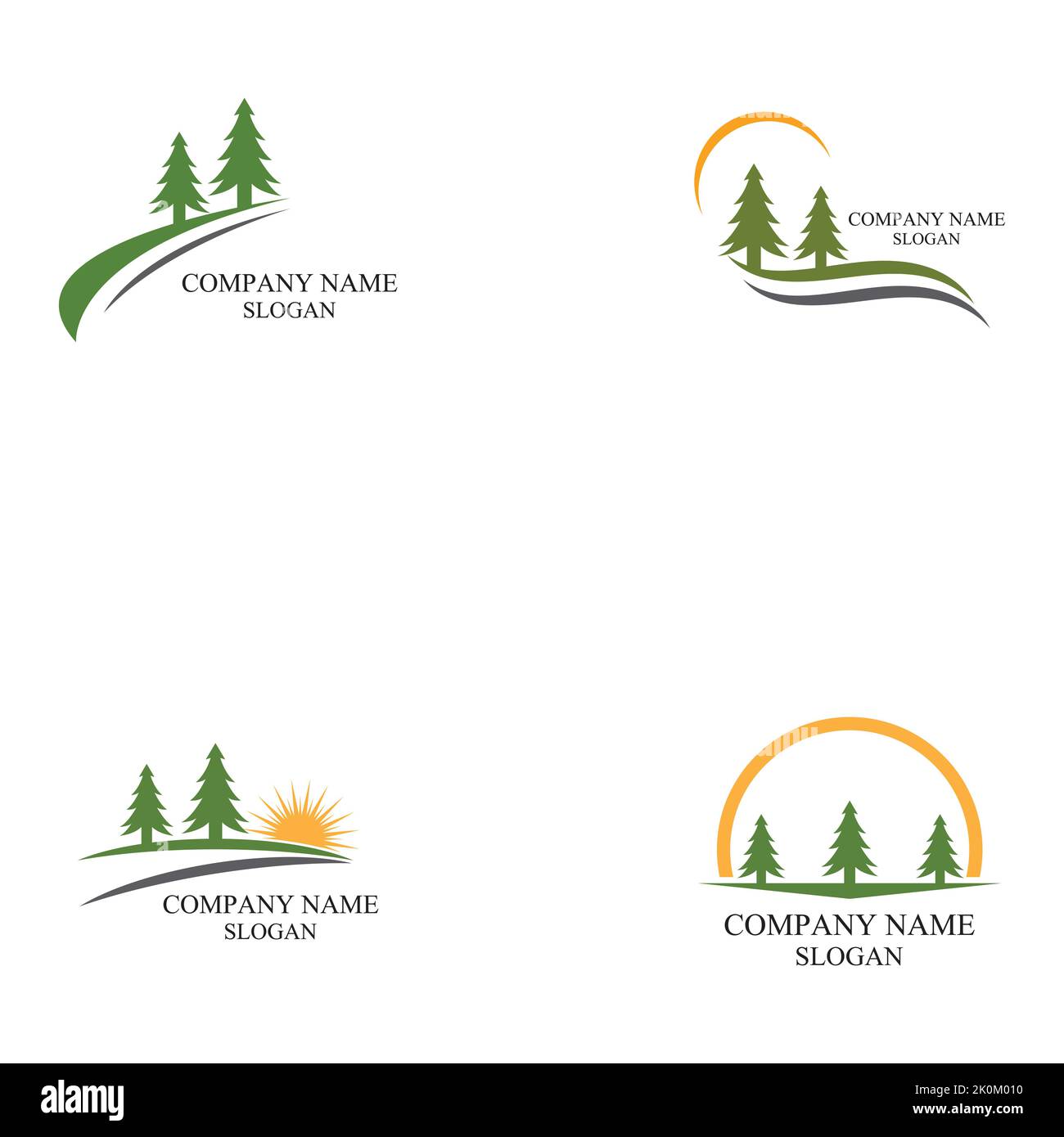 set of Cedar tree logo template vector icon design Stock Vector