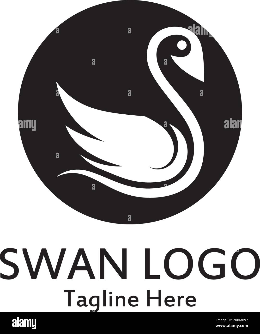 Swan logo simple icon template vector illustration creative design ...