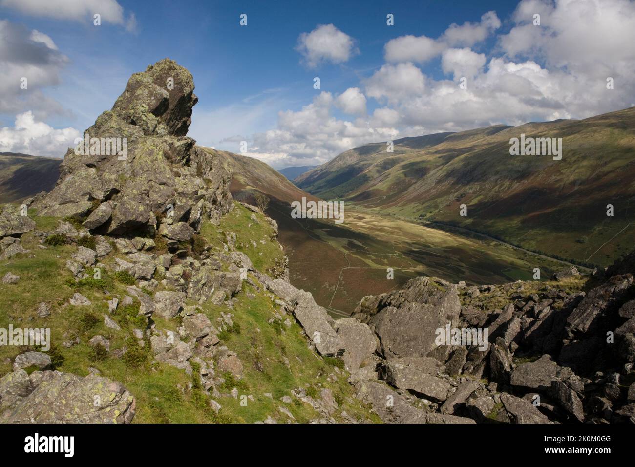 The top of Helm Crag, known locally as 'The Lion and the Lamb'. Grasmere, lake District, Cumbria, England, UK Stock Photo