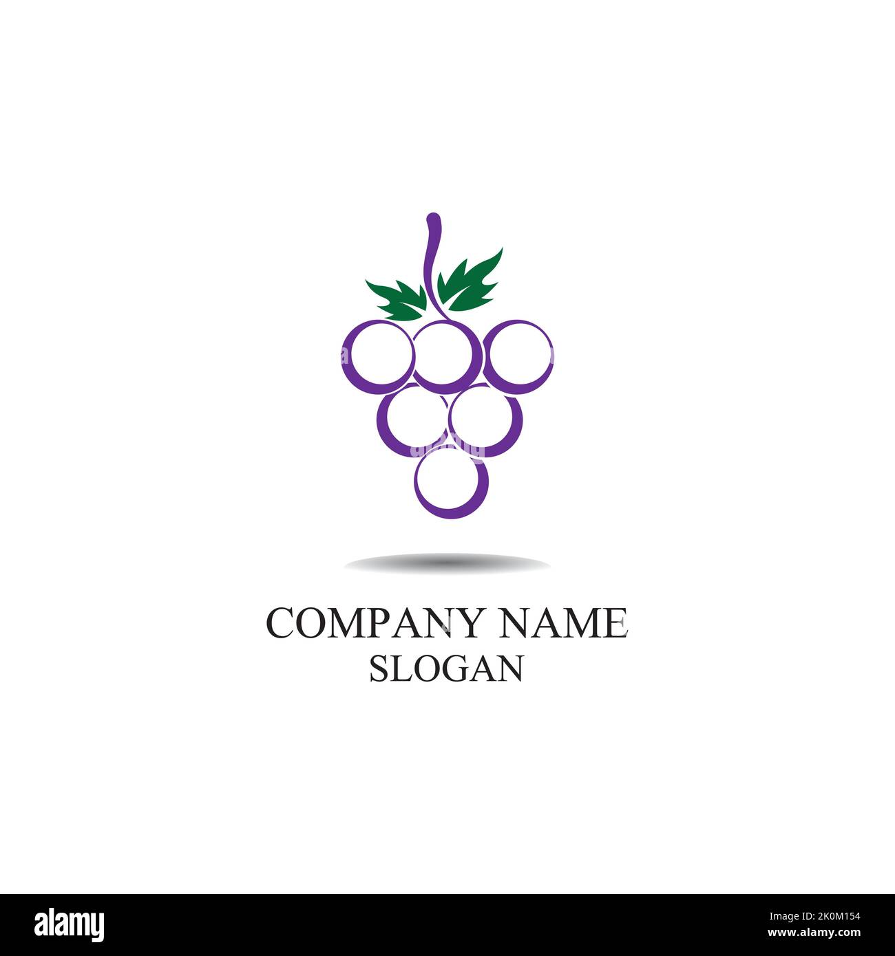 Grape fruit logo flat vector template icon illustration design Stock Vector