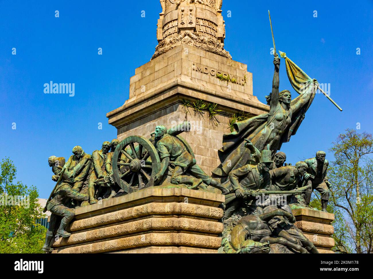 Monumento a Guerra Peninsular in Boavista Porto Portugal designed by Jose Marques de Silva and Alves de Sousa to mark the defeat of the French army. Stock Photo