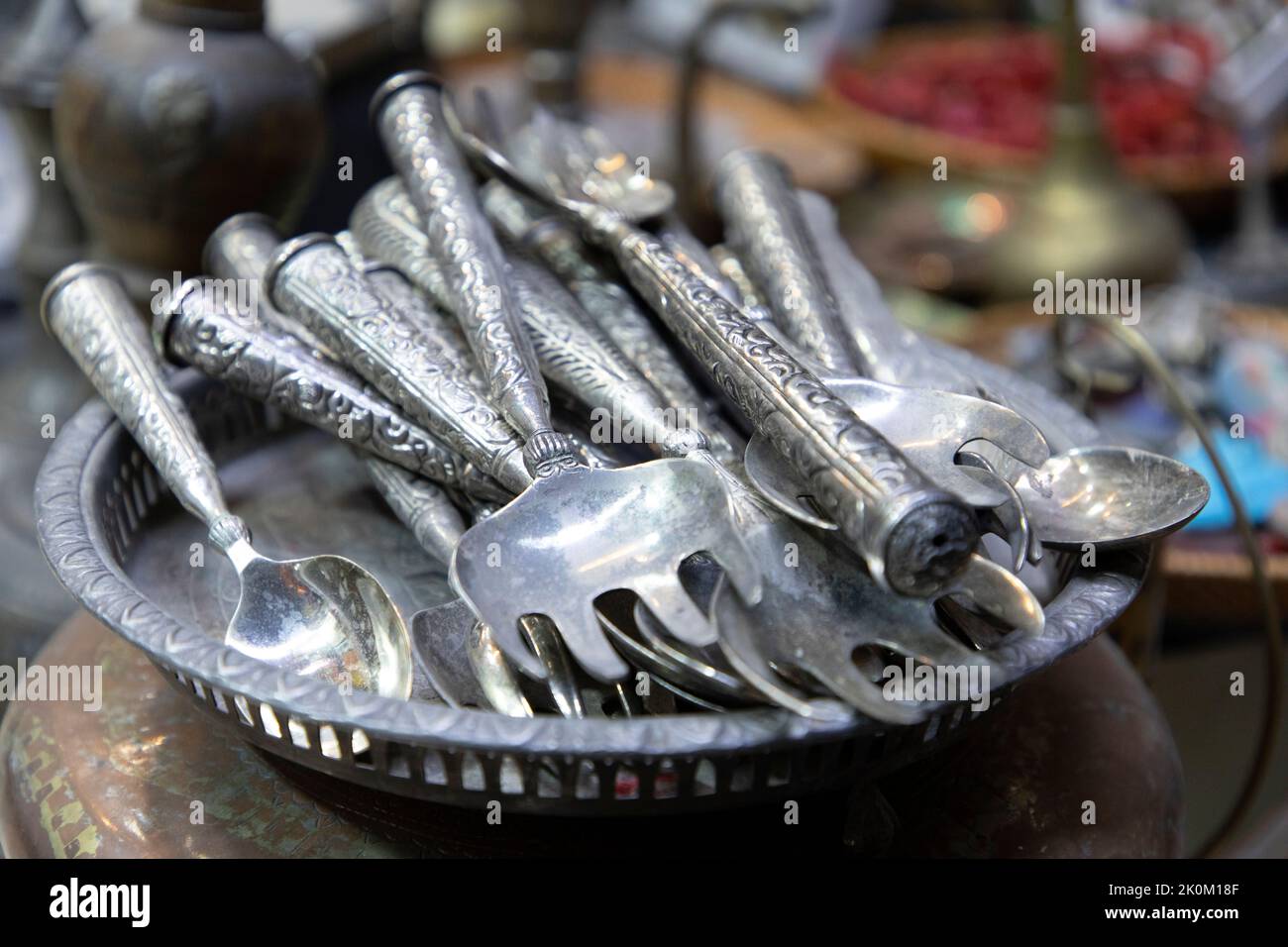 Antique Middle East hand craft bowl with Arabic / Turkish / Persian