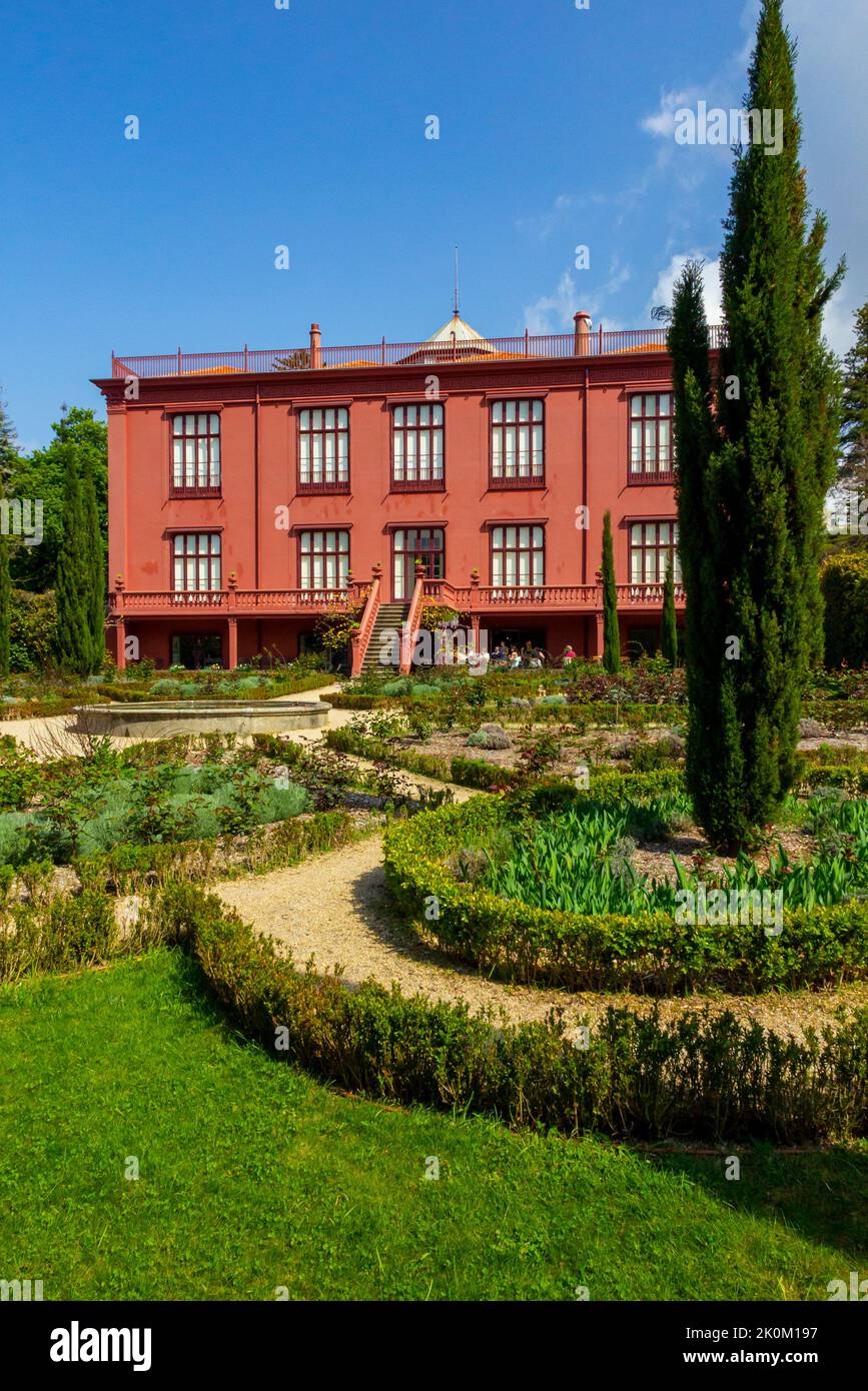 House in The Botanical Gardens or Jardim Botanico do Porto in Boavista in the centre of Porto in Portugal. Stock Photo