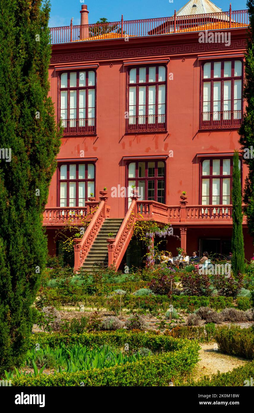 House in The Botanical Gardens or Jardim Botanico do Porto in Boavista in the centre of Porto in Portugal. Stock Photo