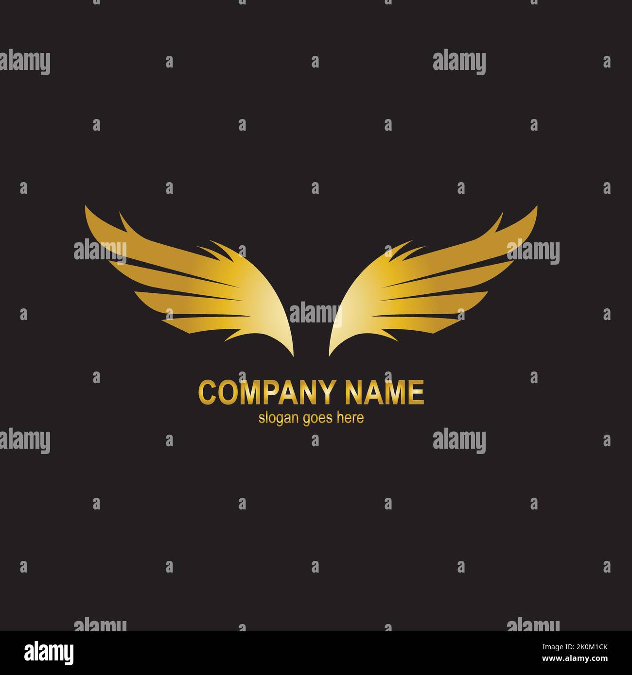 wings gold logo vector illustration template Stock Vector Image & Art ...