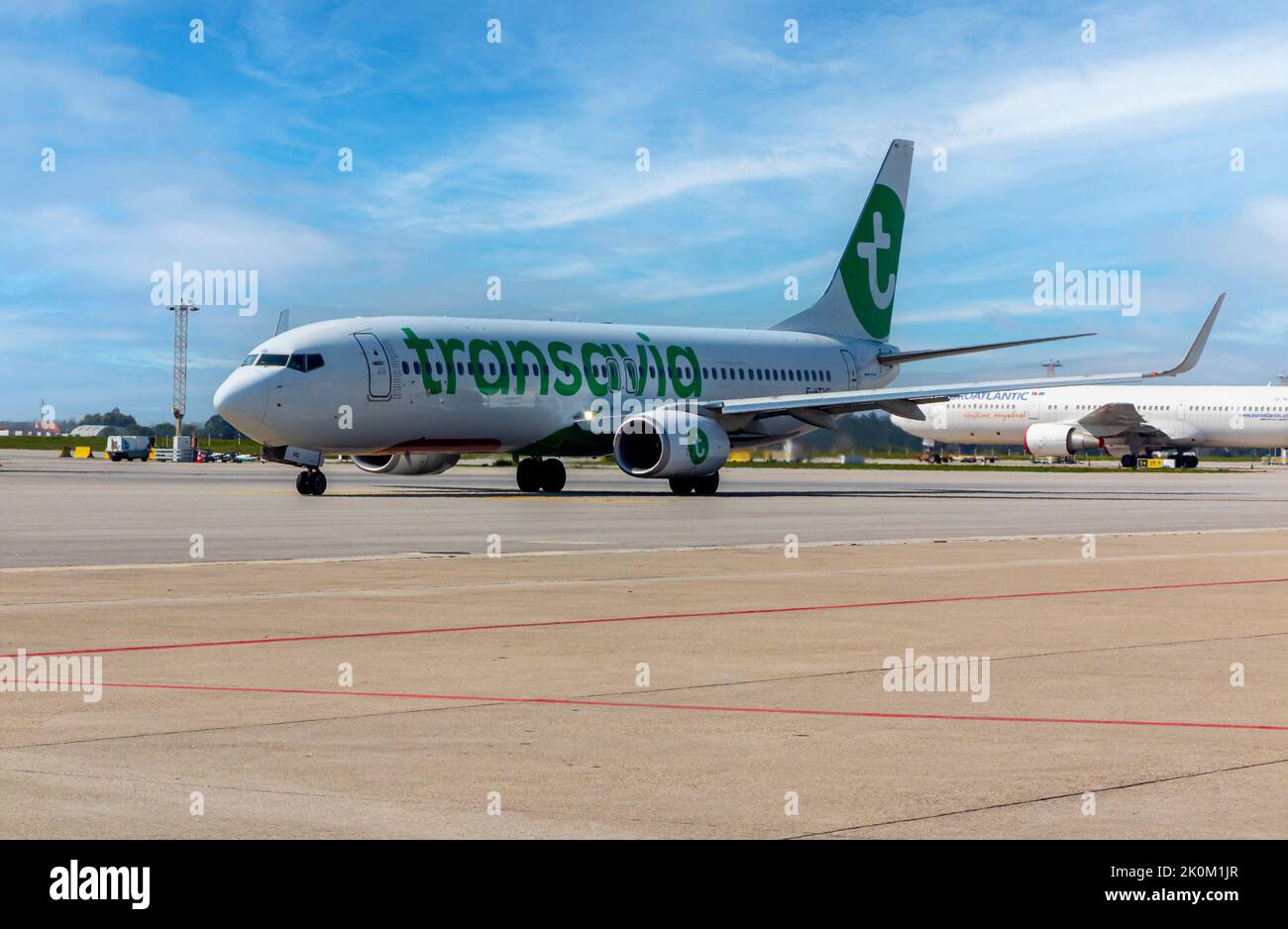 Transavia Boeing 737-800 aircraft at Porto airport in Portugal. Stock Photo
