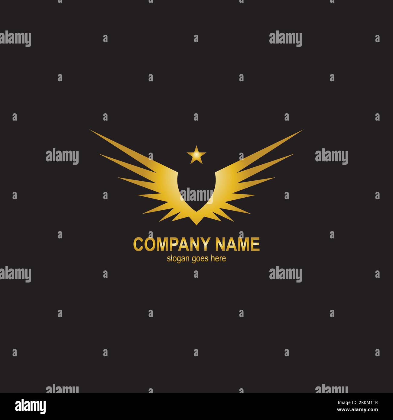 wings gold logo vector illustration template Stock Vector