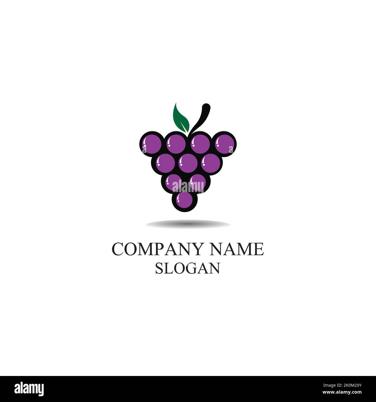 Grape fruit logo flat vector template icon illustration design Stock ...