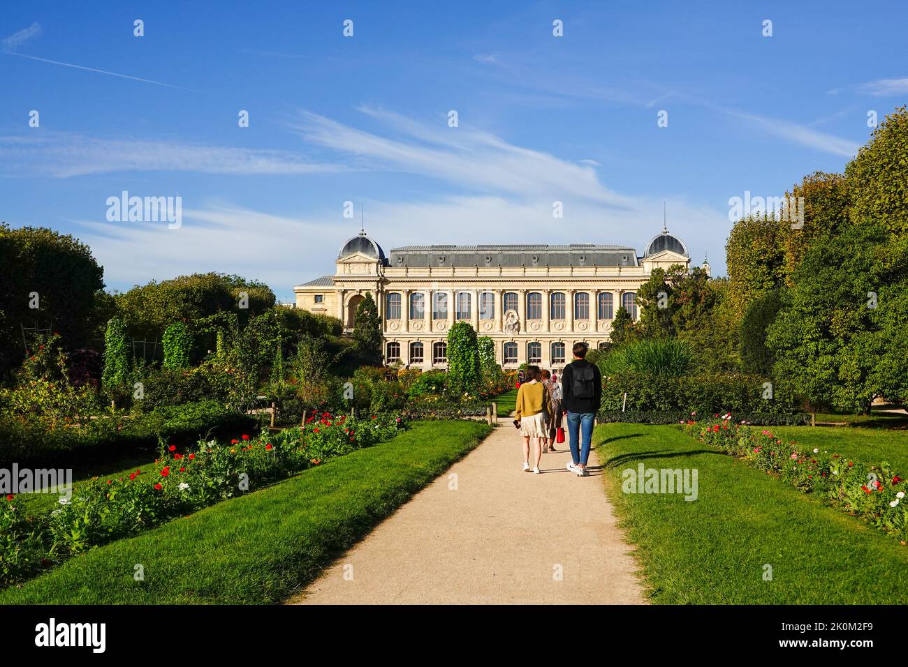 People enjoying a beautiful day visiting the Jardin des Plantes in September, 5th Arrondissement, Paris, France. Stock Photo