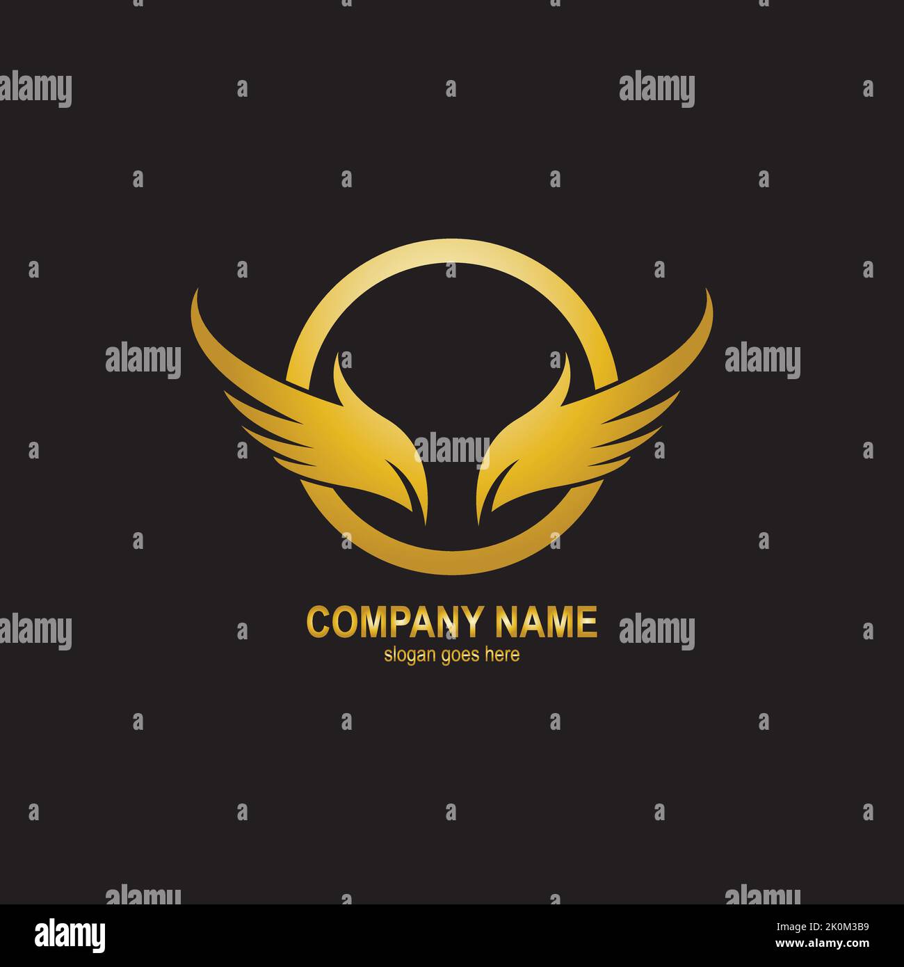 wings gold logo vector illustration template Stock Vector Image & Art ...
