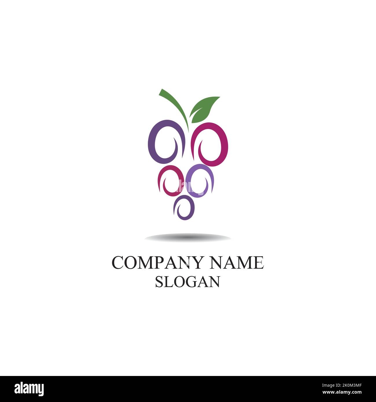Grape fruit logo flat vector template icon illustration design Stock Vector