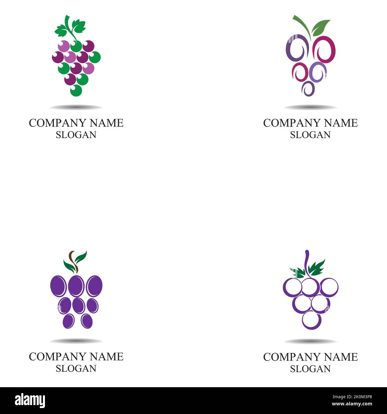 Grape fruit logo flat vector template icon illustration design Stock ...