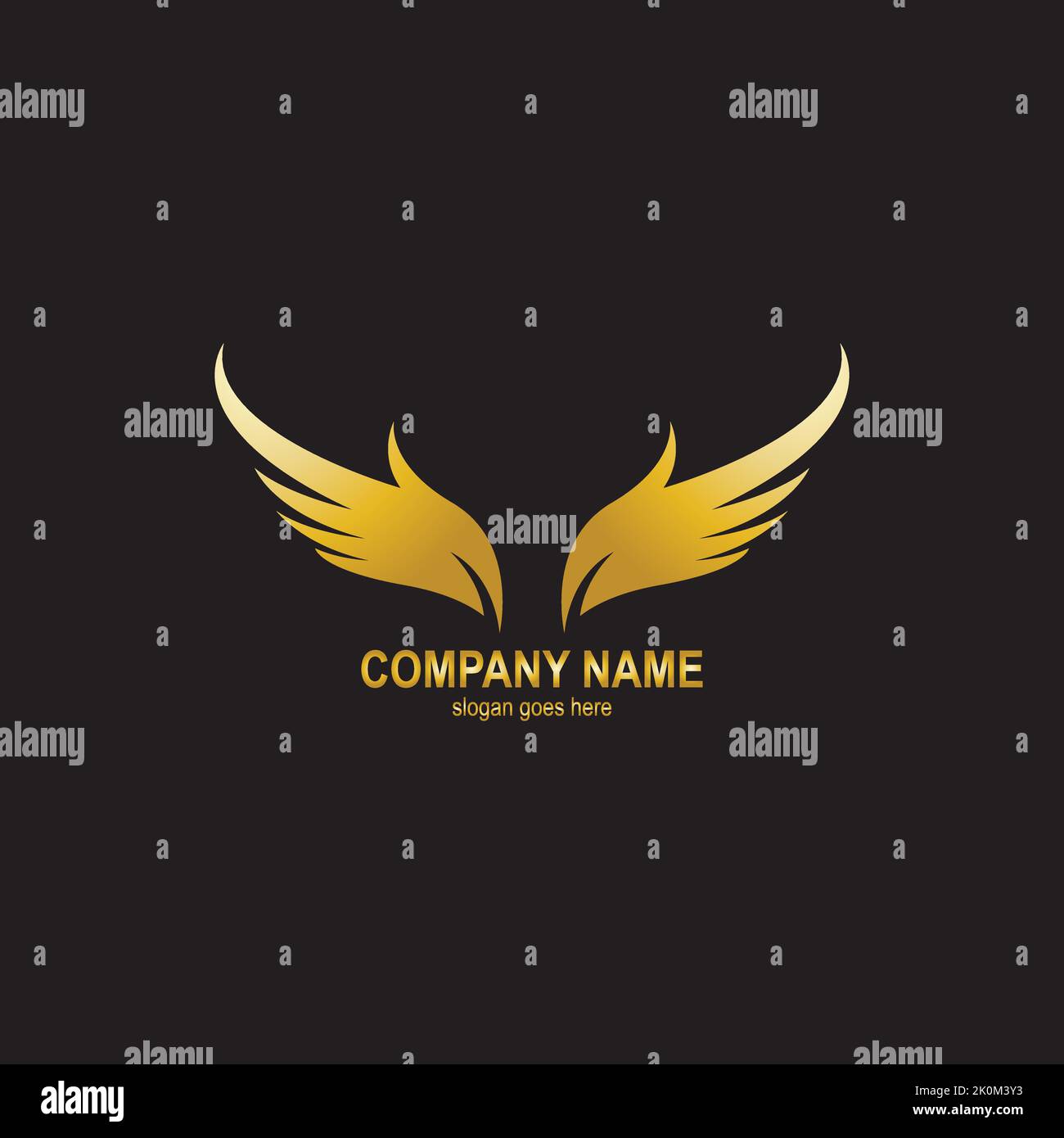 wings gold logo vector illustration template Stock Vector Image & Art