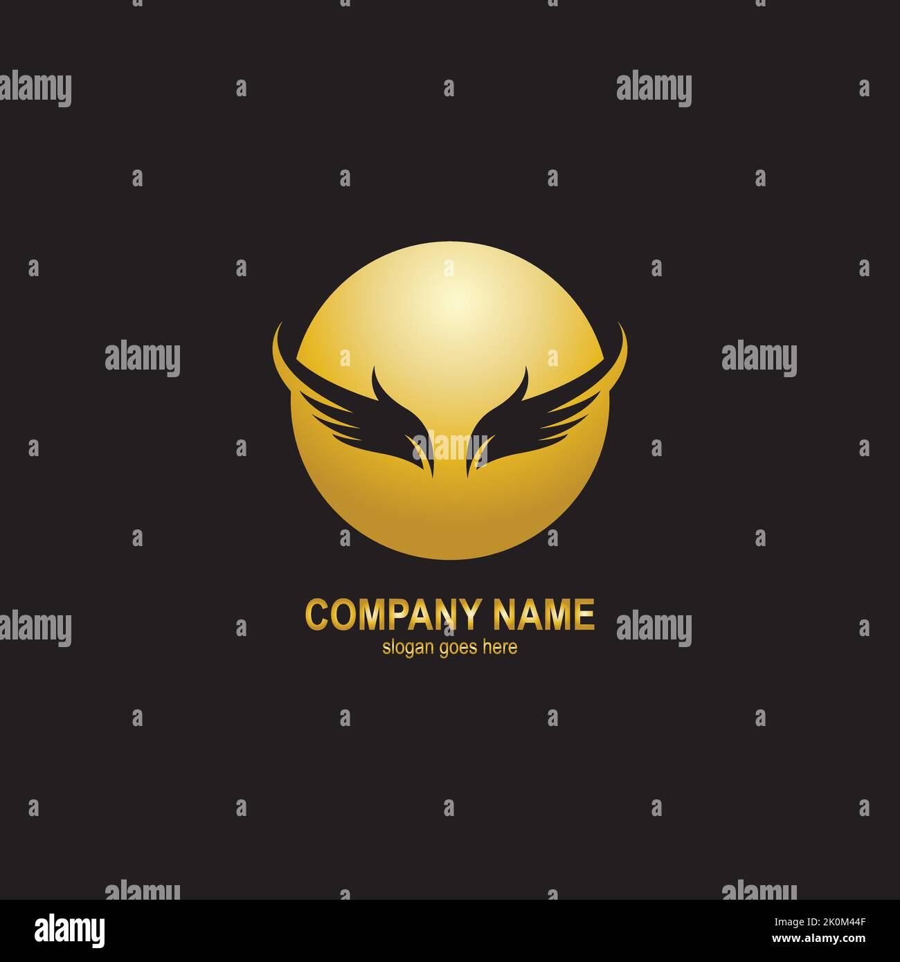 wings gold logo vector illustration template Stock Vector