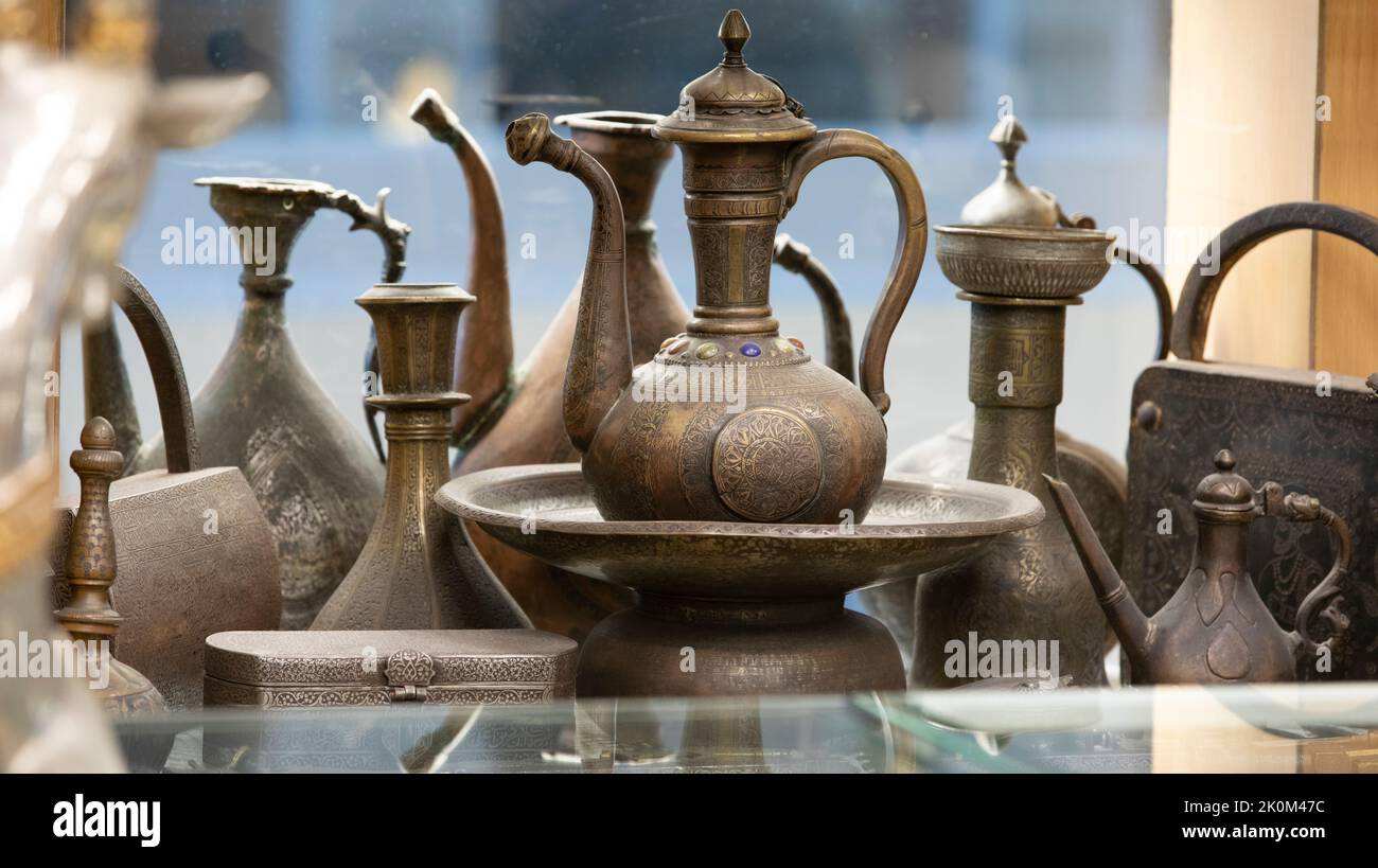 Antique Middle East hand craft bowl with Arabic / Turkish / Persian