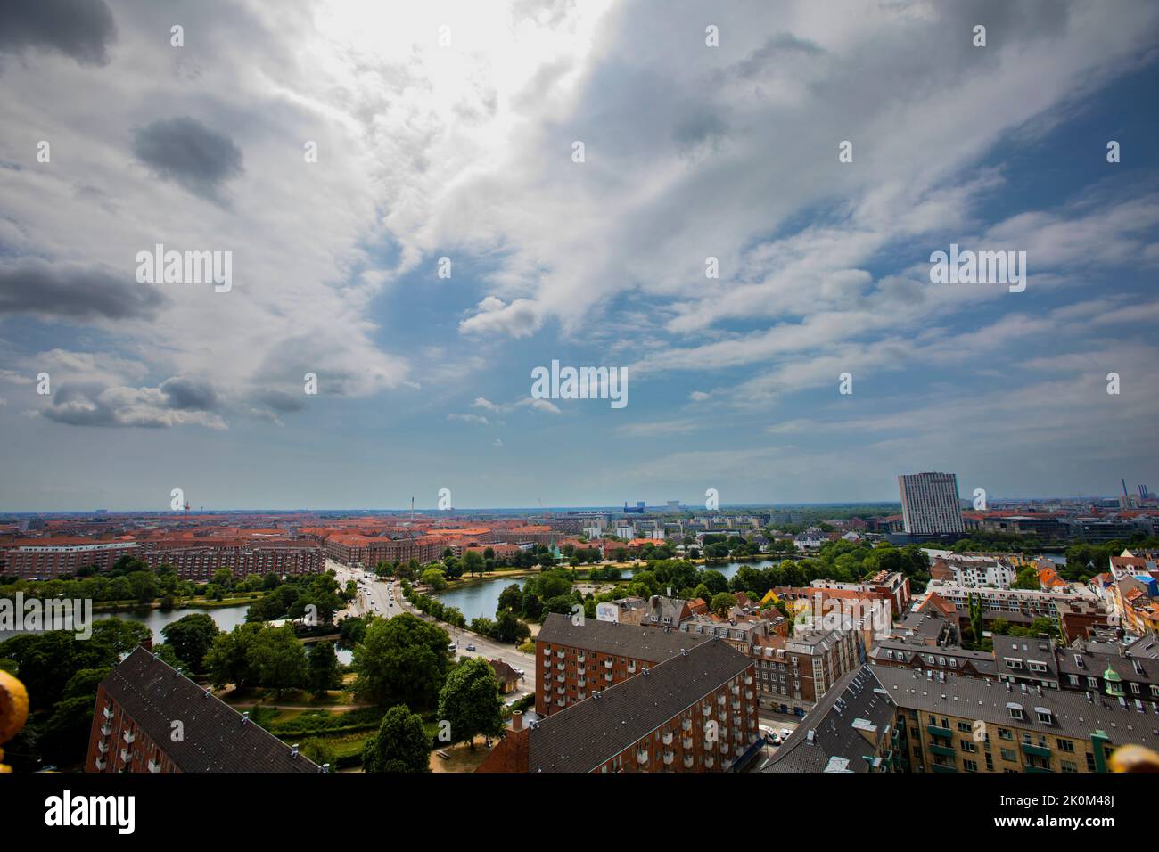 Aerial view at broader city center of Copenhagen, Denmark Stock Photo