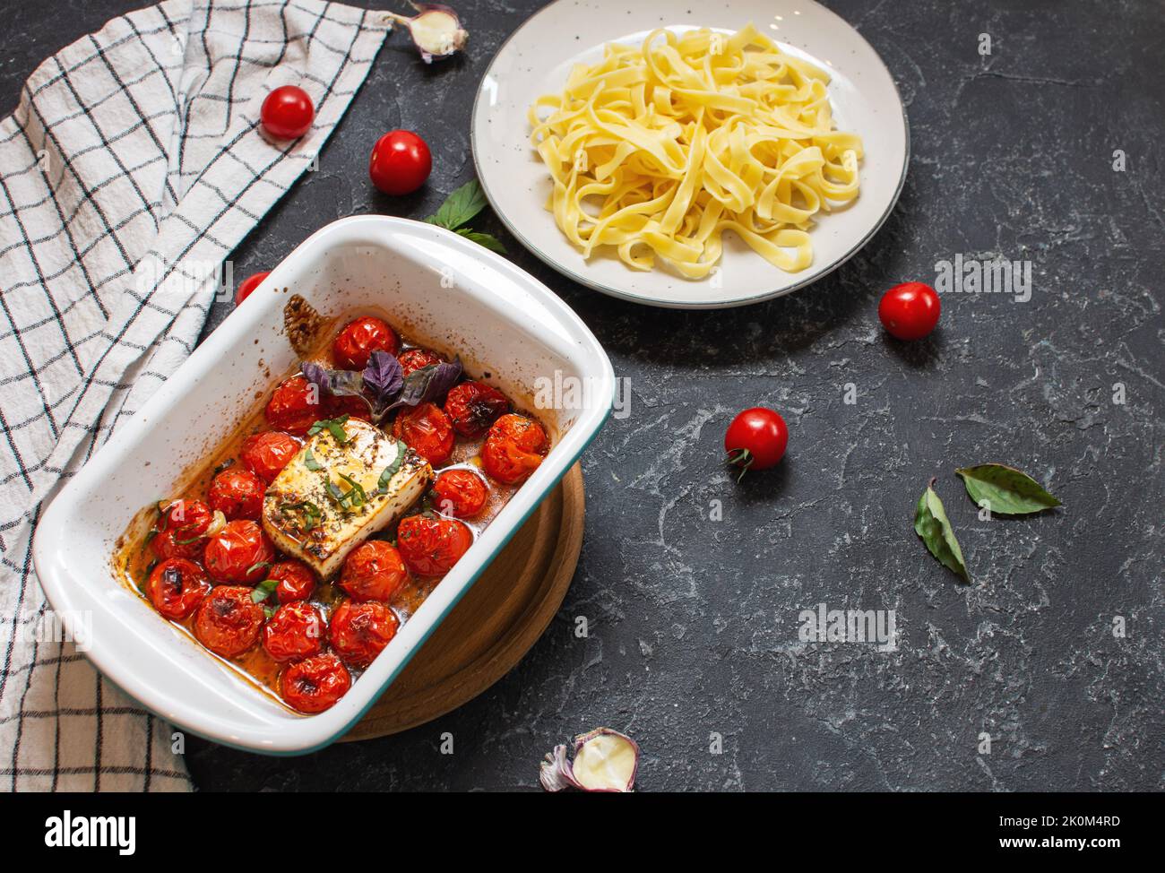 Fetapasta. Trending viral Feta bake pasta recipe made of cherry
